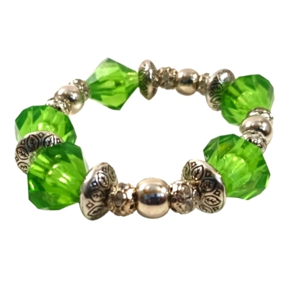 Handmade Fashion Silver Bead Bracelet Unisex New - Picture 4 of 4